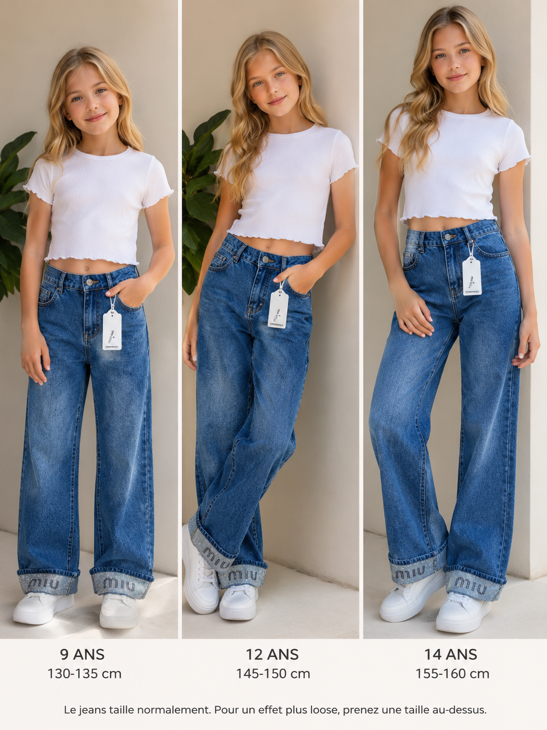 PANTALON EN JEANS FILLES